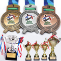 Mais vendidos troféus de medalhas para badminton do prêmio esporte 3D de metal personalizado barato